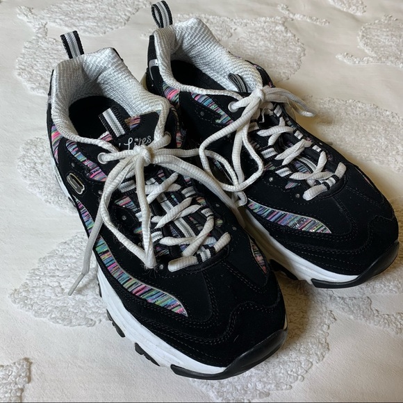 Skechers D’lites Women’s Size 7.5 Black Memory Foam Comfort Sneakers - Picture 7 of 11